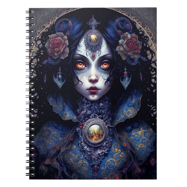 Goth Dam Gothic Fantasy Art Anteckningsbok (Framsidan)