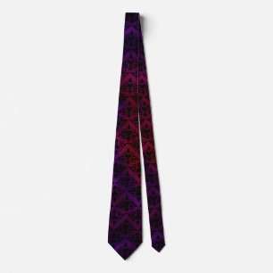 Goth Damask med Black över Lila och Red Slips