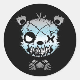 Goth Demiboy Pride Flagga Färgad Bear Runt Klistermärke