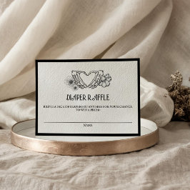Goth Diaper Raffle Baby Shower Skull & Flowers Tilläggskort