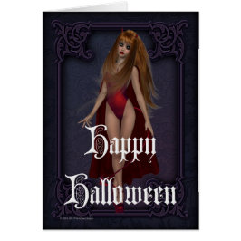 Goth Djävul Kvinna Glad Halloween-kort Hälsningskort