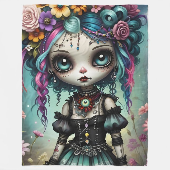Goth Doll Fleece Blanket (Framsidan)
