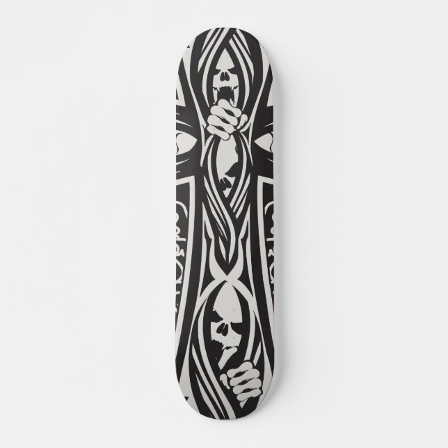 Goth Döskallars Old School Skateboard Bräda 18 Cm (Framsida)