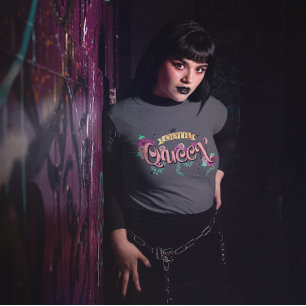 Goth Drottning Blommig Grafik T Shirt