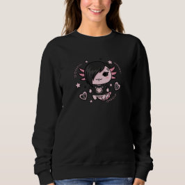 Goth E-Girl Axolotl with Pink Chains and Hearts T Shirt