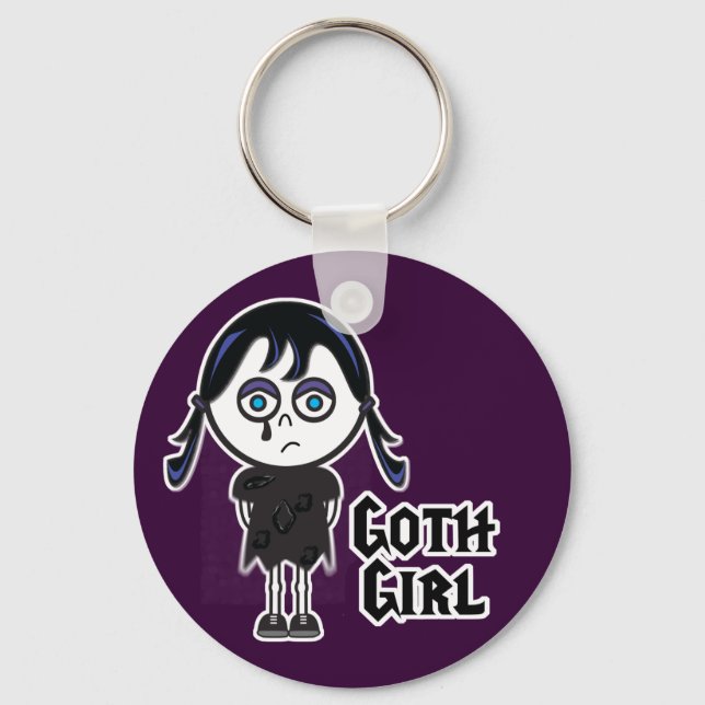 Goth Emo Tjej Nyckelring (Framsida)