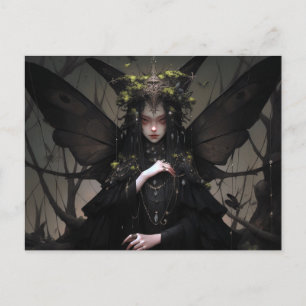 Goth Fairy Girl Fantasy Art Vykort