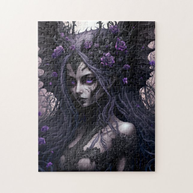 Goth Fairy Mörk Fantasy Art Jigszle Puzzle Pussel (Vertikal)