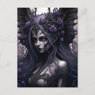 Goth Fairy Mörk Fantasy Art Postcard Vykort