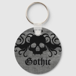 Goth fanged skalle Halloween Nyckelring