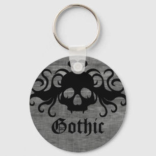 Goth fanged skallen Halloween Nyckelring