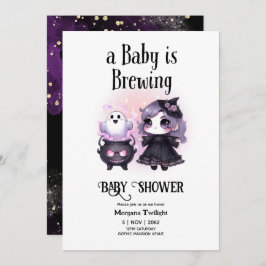 Goth Flicka är Brewing Witch Ghost Couldron Inbjudningar