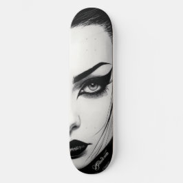 Goth flicka djärv bläckteckning mini skateboard bräda 18,5 cm