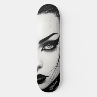 Goth flicka djärv bläckteckning mini skateboard bräda 18,5 cm