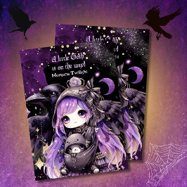 Goth Flicka Levererad av Kråka Moonlight Inbjudningar