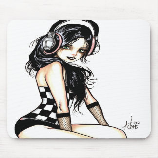 Goth flicka med hörlurar Mousepad Musmatta