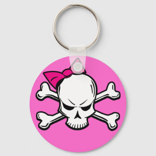 Goth flickaktigt skalle - keychain nyckelring