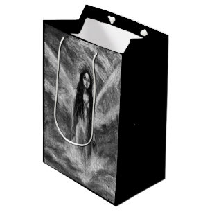 Goth för LaLuna mörk ängel svart & vitfantasiko