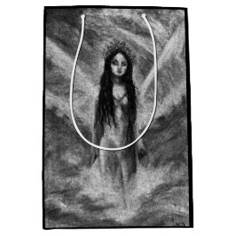 Goth för LaLuna mörk ängel svart & vitfantasikonst