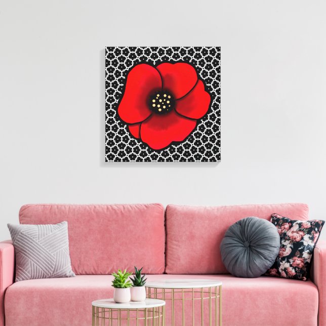 Goth Garden Poppy Canvastryck (Insitu (Vardagsrum))