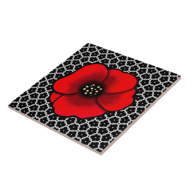 Goth Garden Vallmo Coaster Kakelplatta (Sidan)