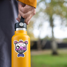 Goth Genderfluid Pride Flagga Färgad Bear Klistermärken