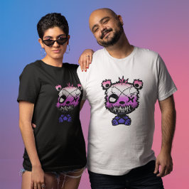 Goth Genderfluid Pride Flagga Färgad Bear T Shirt