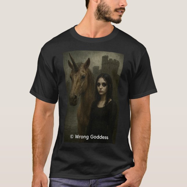 Goth Girl and Unicorn T Shirt (Framsida)