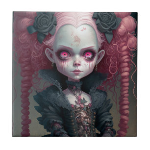 Goth Girl Black Creepy Cute Kakelplatta