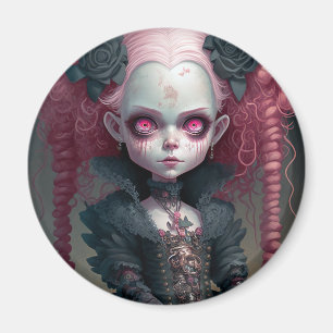 Goth Girl Black Creepy Cute Magnet