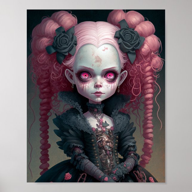 Goth Girl Black Creepy Cute Poster (Framsidan)