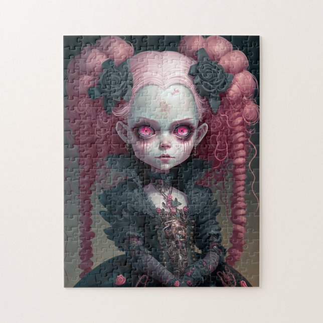 Goth Girl Black Creepy Cute Pussel (Vertikal)