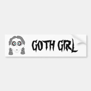 Goth Girl Bumper Sticker Bildekal