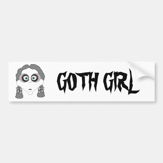 Goth Girl Bumper Sticker Bildekal (Framsidan)