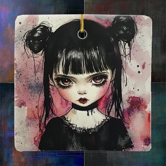 Goth Girl Julgransprydnad Keramik