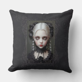 Goth Girl Porträtt Pillow Kudde