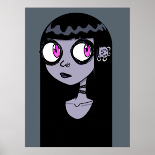 Goth Girl Porträtt Poster