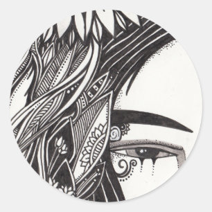 Goth Girl Stickers Runt Klistermärke