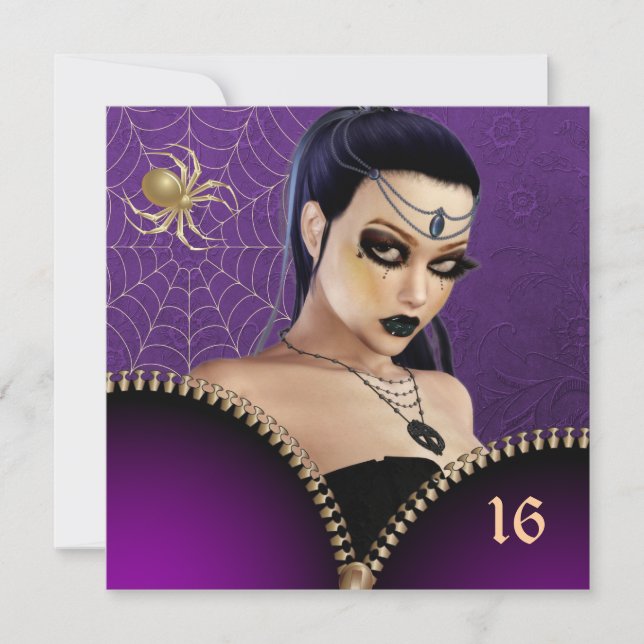 Goth Girl-Sweet sixteen-inbjudan Inbjudningar (Framsida)