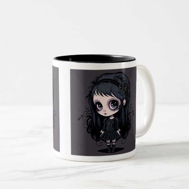 Goth Girl Two-Tone Mugg, 11 oz Två-Tonad Mugg (Framsida höger)