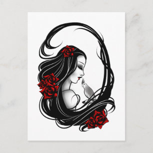 Goth Girl Vykort