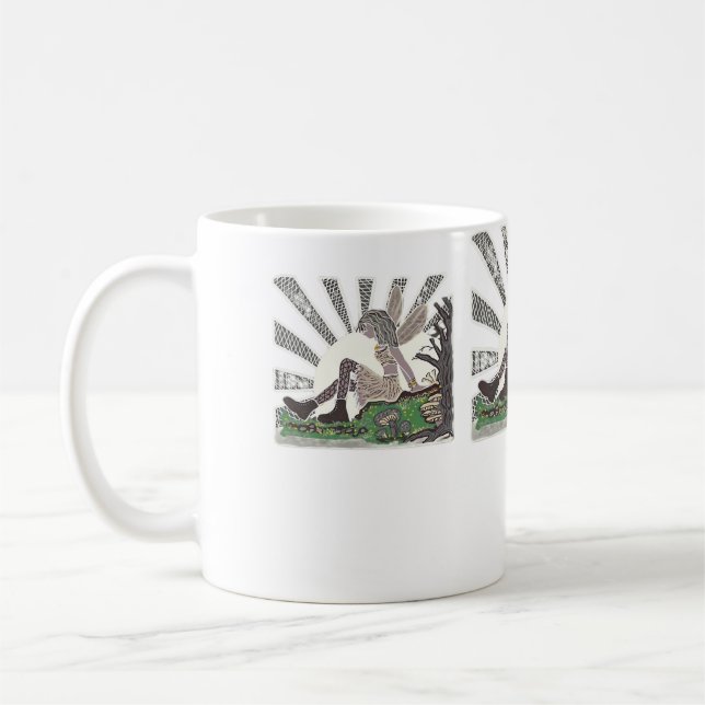 Goth Girl Whimsigoth Fairy Oversized Kaffemugg (Vänster)