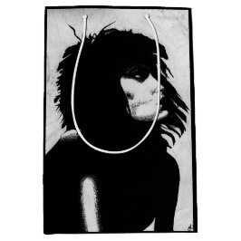 Goth Goddess Porträtt Original Art Black White