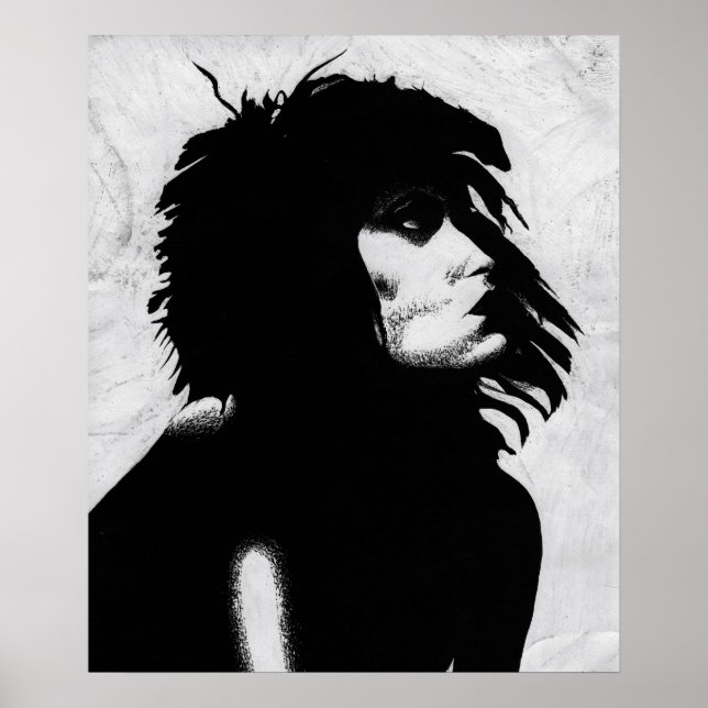 Goth Goddess Porträtt Original Art Poster Print (Framsidan)