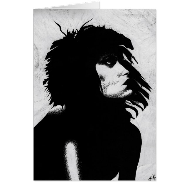 Goth Goddess Woman Porträtt Iconic Mode Art Hälsningskort (Framsidan)