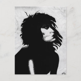 Goth Goddess Woman Porträtt Iconic Mode Art Vykort