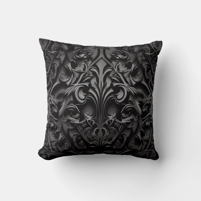 Goth Gotham Design Black & White Kudde (Framsida)