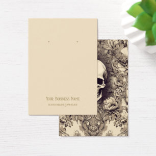 Goth Gothic Döskallars Flowers Earring Visning Car Visitkort