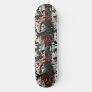 Goth Gothic Girl och Ravens Macabre Skateboard