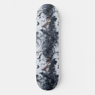 Goth Gothic Girl och Ravens Macabre Skateboard